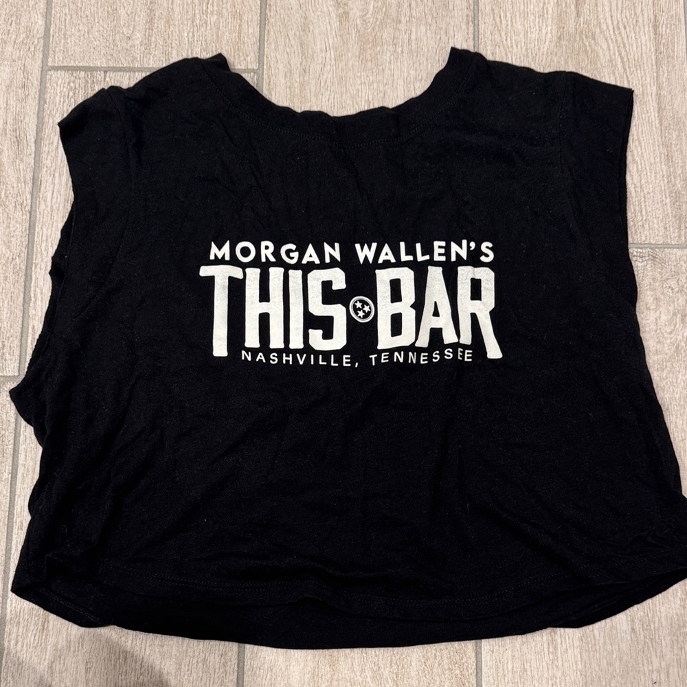Morgan Wallen's This Bar Black Crop Top
